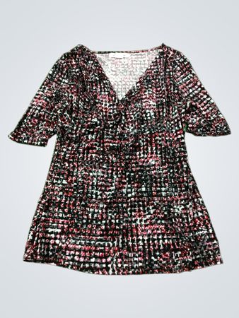 Liz Claiborne Damen Bedrucktes V-Ausschnitt Kleid