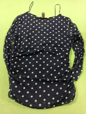 INC International Concepts Marineblaues Punkte-Mesh-Raffungstop