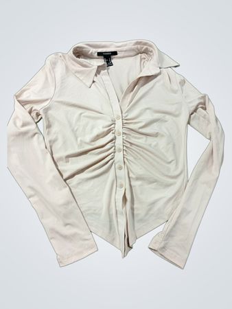 Forever 21 Raffung Kragen Langarm Oberteil