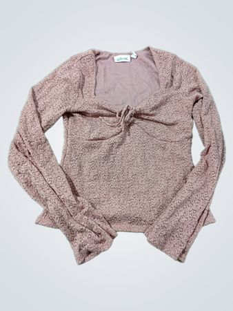 Willow Root Pink Lace Bindeband Vorderseite Langarmoberteil