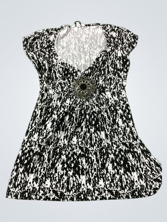 Speechless Schwarz-Weiß abstraktes Druckkleid