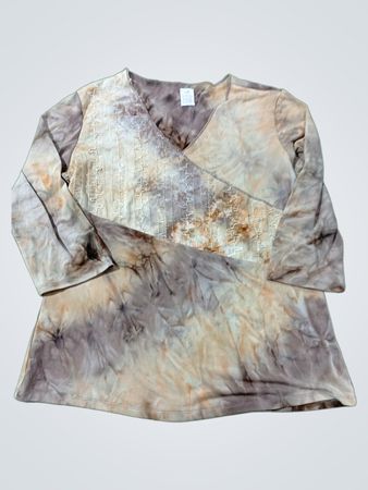 Bobbie Brooks Tie Dye Langarm V-Ausschnitt Oberteil