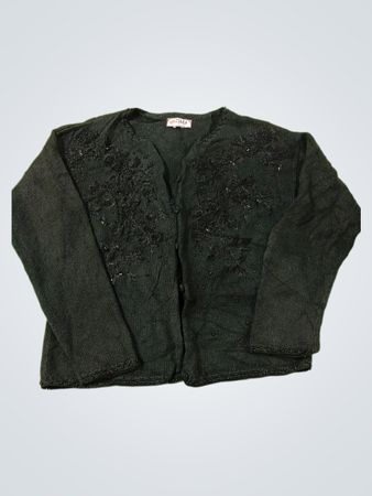 TIARA PETITES Schwarze Perlenstrickjacke