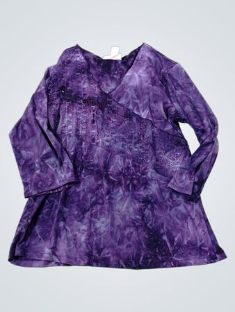 Dressbarn Tie-Dye Langarm-Oberteil