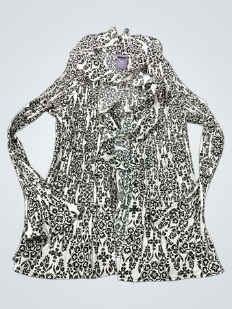 Laura Scott Schwarz-Weiße Blumenmuster Cardigan