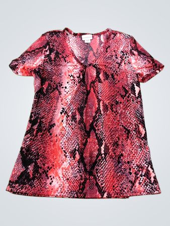 Jaclyn Smith Snake Print V-Neck Top