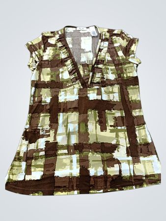 Liz & Co. Petite Damen Abstract Plaid Tunika-Top