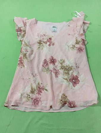J.B.S. LTD. Rosa Floral Print Flatter Ärmel Bluse