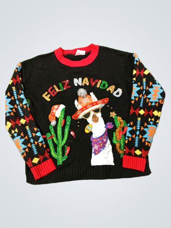 Feliz Navidad Llama Hässlicher Weihnachtspullover