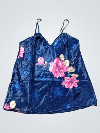 Blaues Blumendruck-Nachtkleid