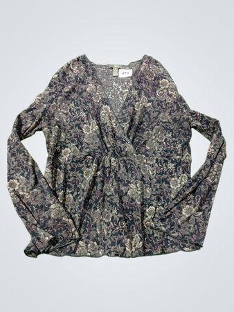 J.Jill MP Petite Floral Print Wrap Top