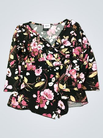 J.T.B. Petite Floral Print V-Ausschnitt Top