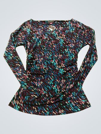 Vince Camuto Langärmliges Rüschenprint-Top