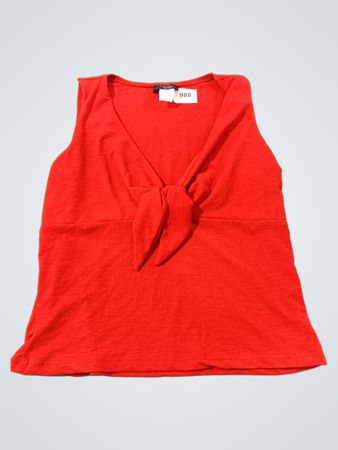 RAG Rotes ärmelloses Knotenshirt