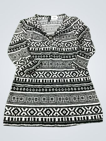 Jasonmaxwell Schwarz- Weiß Geometrisches Druckkleid