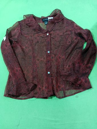 Virgo Damen Rote Gemusterte Bluse