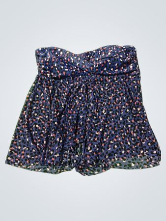 Blaues trägerloses Badeanzug-Top mit Tiermotiv