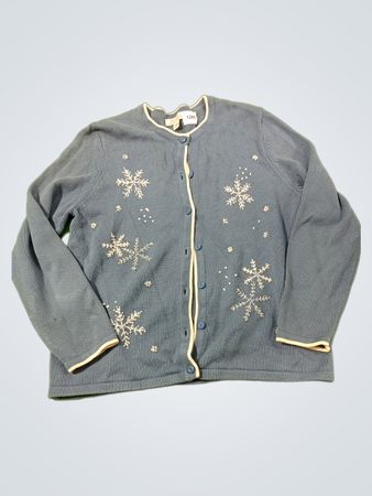 Tradition Country Collection Blauer Schneeflocken-Cardigan