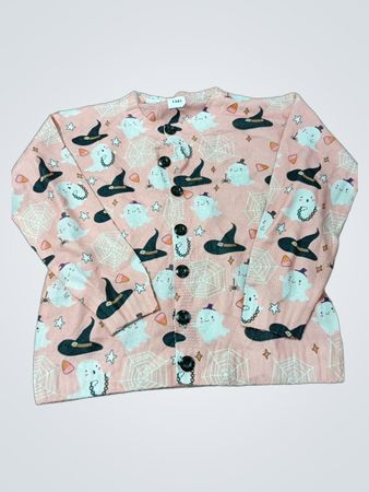 Rosa Halloween Geist und Hexenhut Cardigan