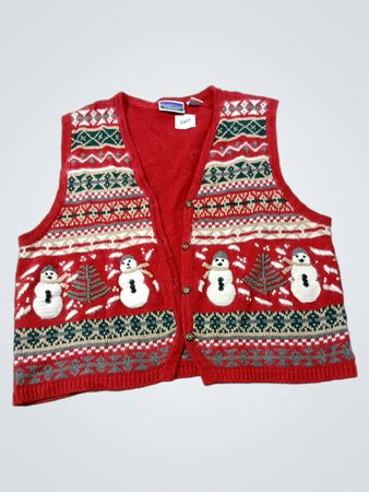 North Crest The Spirit of Adventure Roter Schneemann Fair Isle Weste