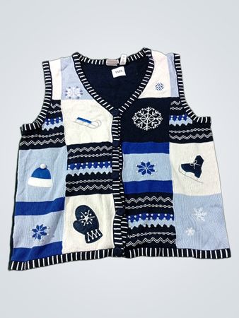 Holiday Editions Damen Winterthemen Patchwork Strickweste