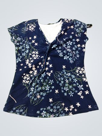 Harve Lenard Blau Floral Druck Top