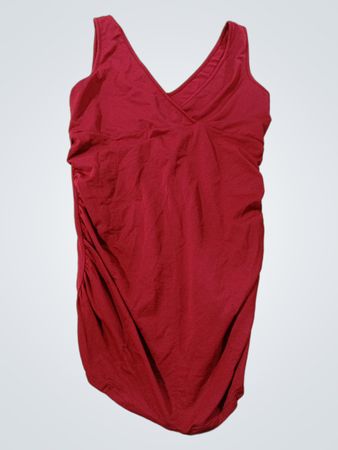 Rotes Raffung V-Ausschnitt Tanktop