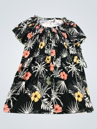 Style & Co Damen Schwarz Floral Druck Kurzarmkleid