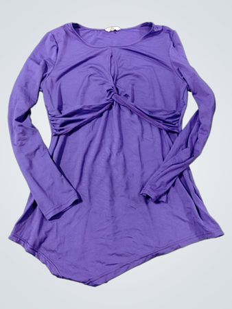 Meant To Be Purple Langarm Twist-Front Tunika-Top