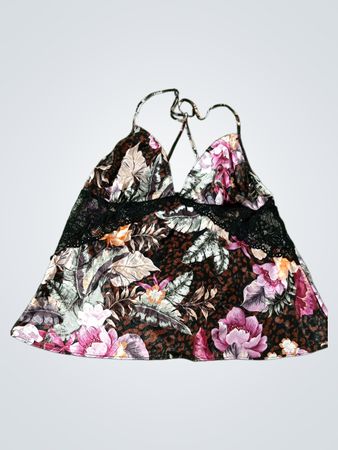 Linea Donatella Damen Blumendruck Spitzen-Camisole