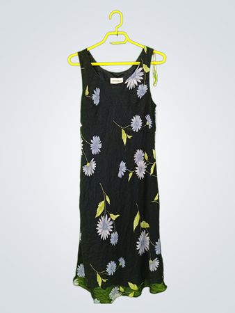 STUDIO I Schwarzes Floral Ärmelloses Kleid