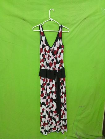 Miss Bison Damen Polka Dot Maxi Kleid