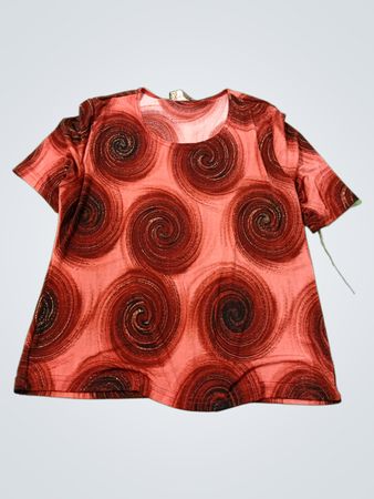 FMX Fashionmax Red Swirl Print Top