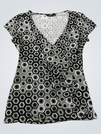 Apt 9 Damen geometrisches Druck V-Ausschnitt Top