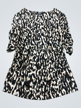 Alfani Damen Leopardenmuster Kurzarmoberteil