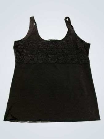 F.I.T. Figure Improving Technology Schwarzes Tanktop mit Spitzenbesatz