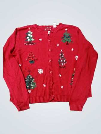 Holiday Lodge von Northcrest Rote Weihnachtsbaum Cardigan