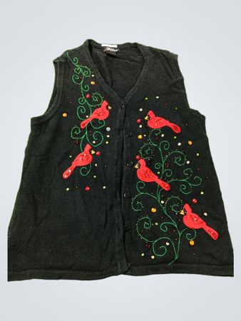 ML DESIGN Damen Schwarze Cardinal Verziertes Ärmelloses Strickwesten