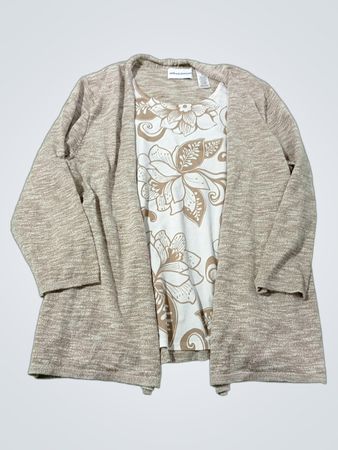 Alfred Dunner Damen-Cardigan mit Blumenmuster-Oberteil