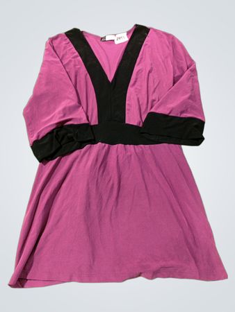 KC Stevens Damen Kleid in Lila und Schwarz mit Bindeband