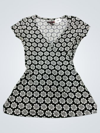 OLD COLLEGE INN CLOTHING COMPANY Schwarzes und weißes Blumenmuster Kleid