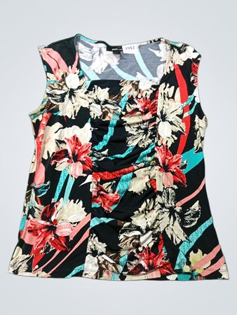 Style & Co. Damen Blumenmuster Raffung Ärmelloses Top