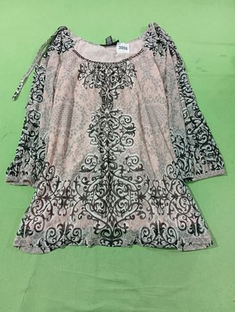 INC International Concepts Damen Durchsichtige Druckbluse