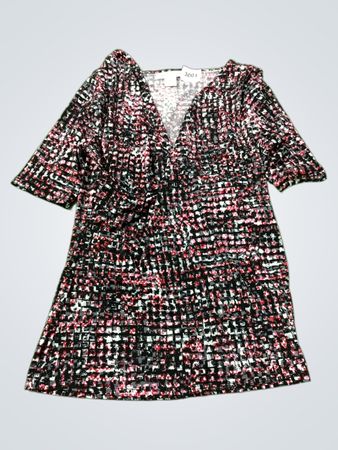 Liz Claiborne Bedrucktes V-Ausschnitt-Top