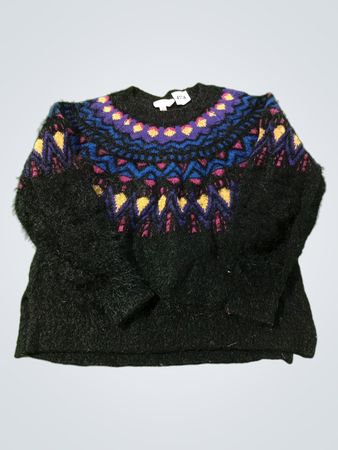 Time and Tru Damen Fair Isle Fuzzy Pullover