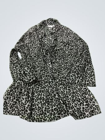 Fashion Bug Leopardenmuster Faltenhemd