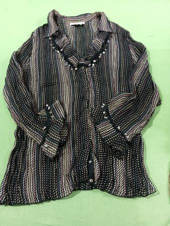 Dressbarn Damen Bedruckte Langarmbluse