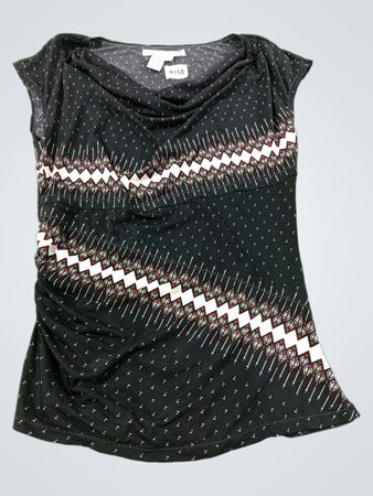 Max Studio Damen Druck Cowl Neck Top