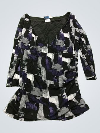 RICKI'S Abstract Print Ruched Long Sleeve Top