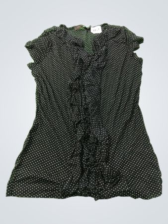 Die Limited Black Polka Dot Ruffle Bluse
